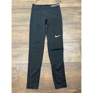 Nike Pro Dri Fit Big Kids Girls Leggings Black Sz Large 12-14